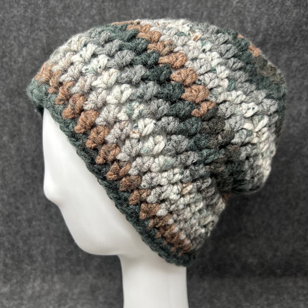 Grunge Style Handmade Beanie Winter Hat Earth Tones Elevate Crochet Gothic OSFM